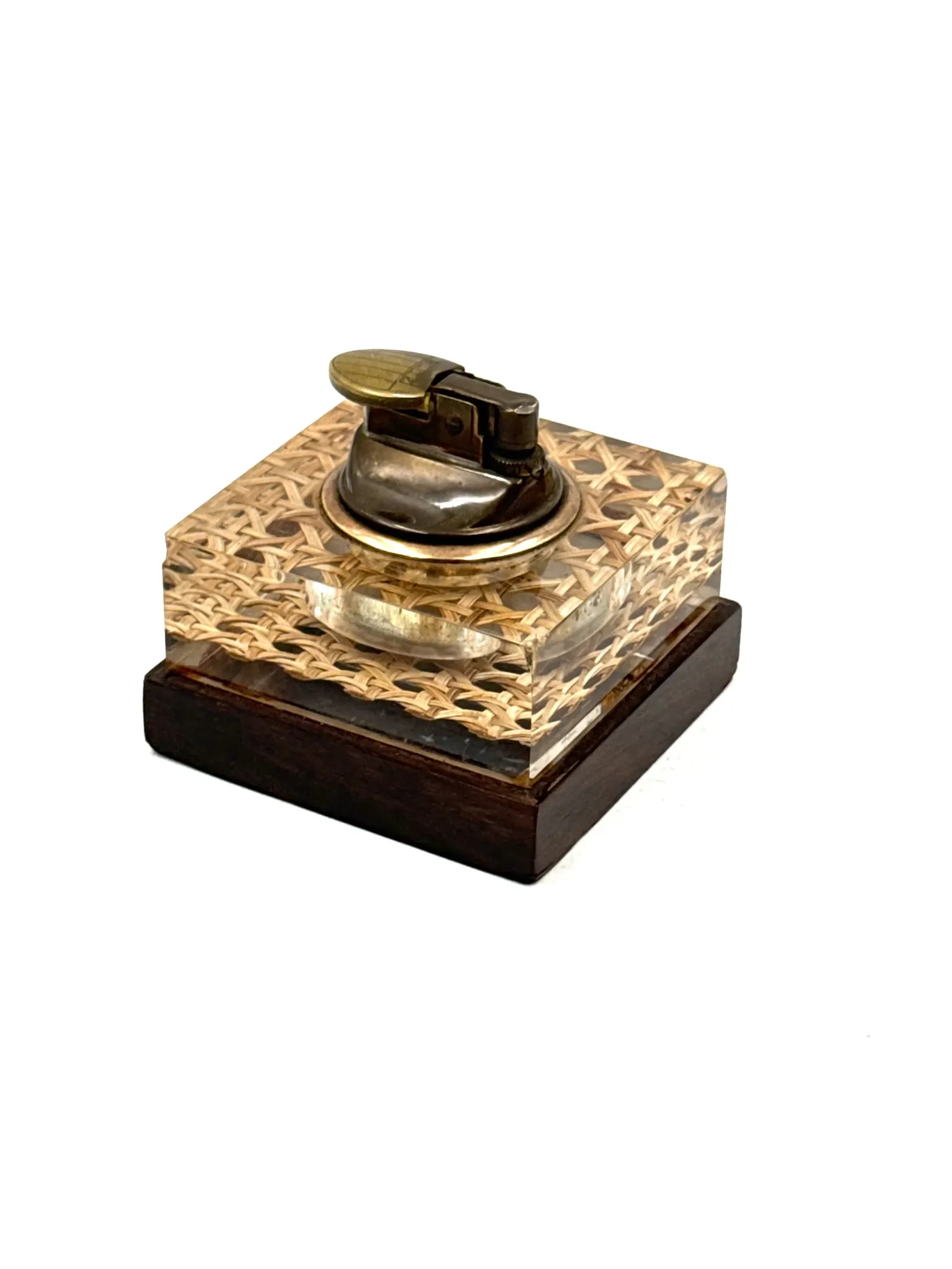 Mid-century lucite table lighter, Italy 1970s