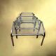 Set of nesting tables in chrome metal and smoked glass – 1970s design furniture