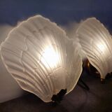 Pair of vintage shell wall lamp