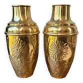 Duo de vases en laiton