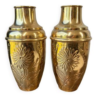 Duo de vases en laiton