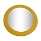 Round wall mounted mirror in yellow plastic 1970