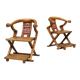 70s handmade wood carved throne chair