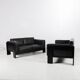 Leather Bastiano two-seater sofa by Afra & Tobia Scarpa for Knoll/Gavina