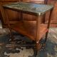 Servant table served back of sofa console end of sofa walnut marble green Louis XVI