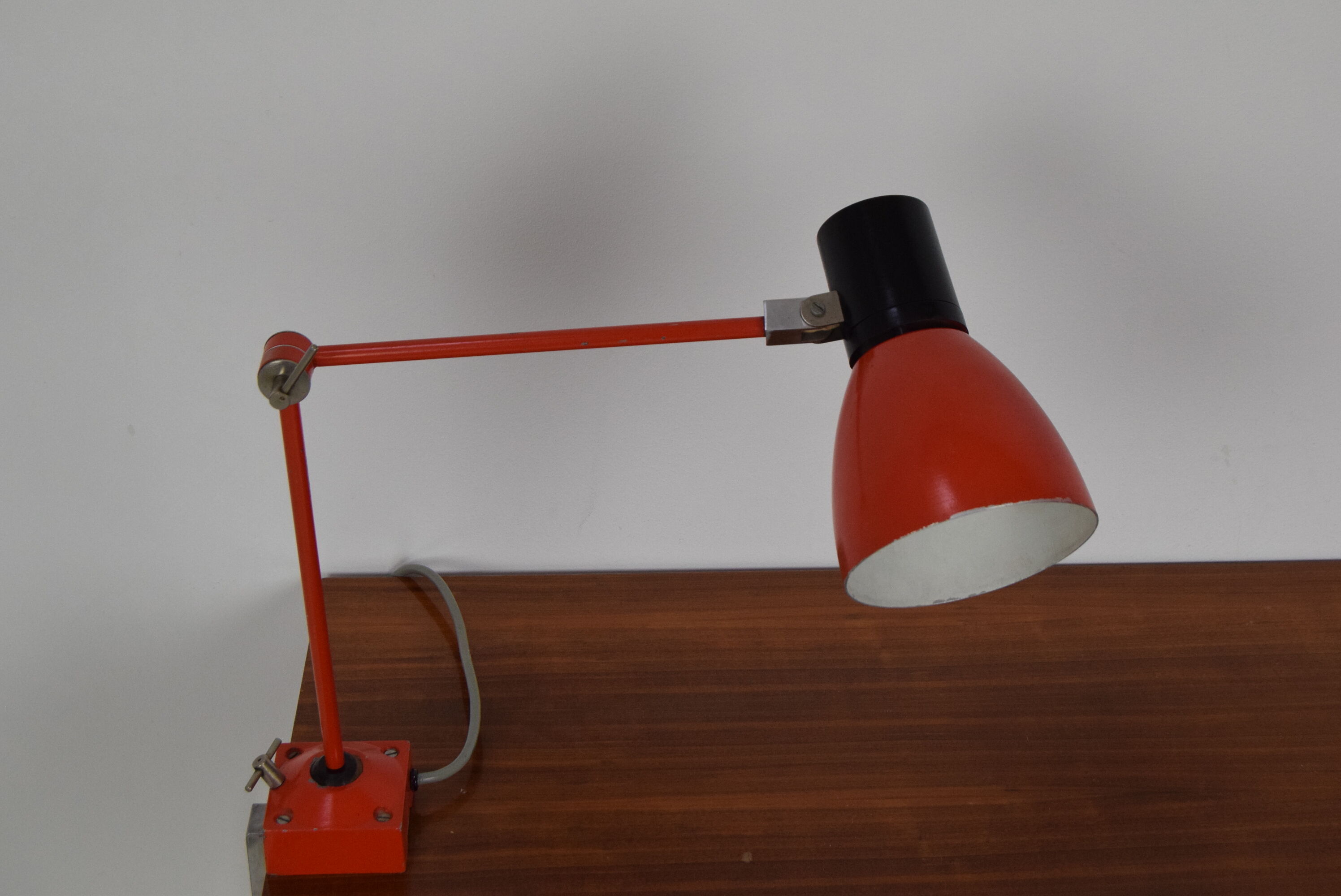 Adjustable industrial table lamp, czechoslovakia,1960's.