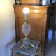 Pied de lampe en laiton et cristal