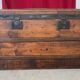 Curved wooden transport trunk from the late 19th to early 20th century.