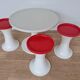 Midcentury Set of Three Tulip Stools and Coffee Table, Space Age, Germany, 1970s
