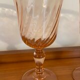 Pop-up Christmas 2022 - Series of 4 wine glasses in vintage pink glass