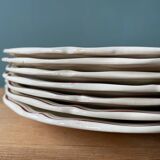 Series of 7 Sarreguemines earthenware dessert plates, Agreste model