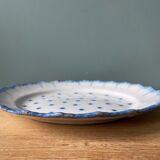 Set of 4 flat plates XIXth polka dots