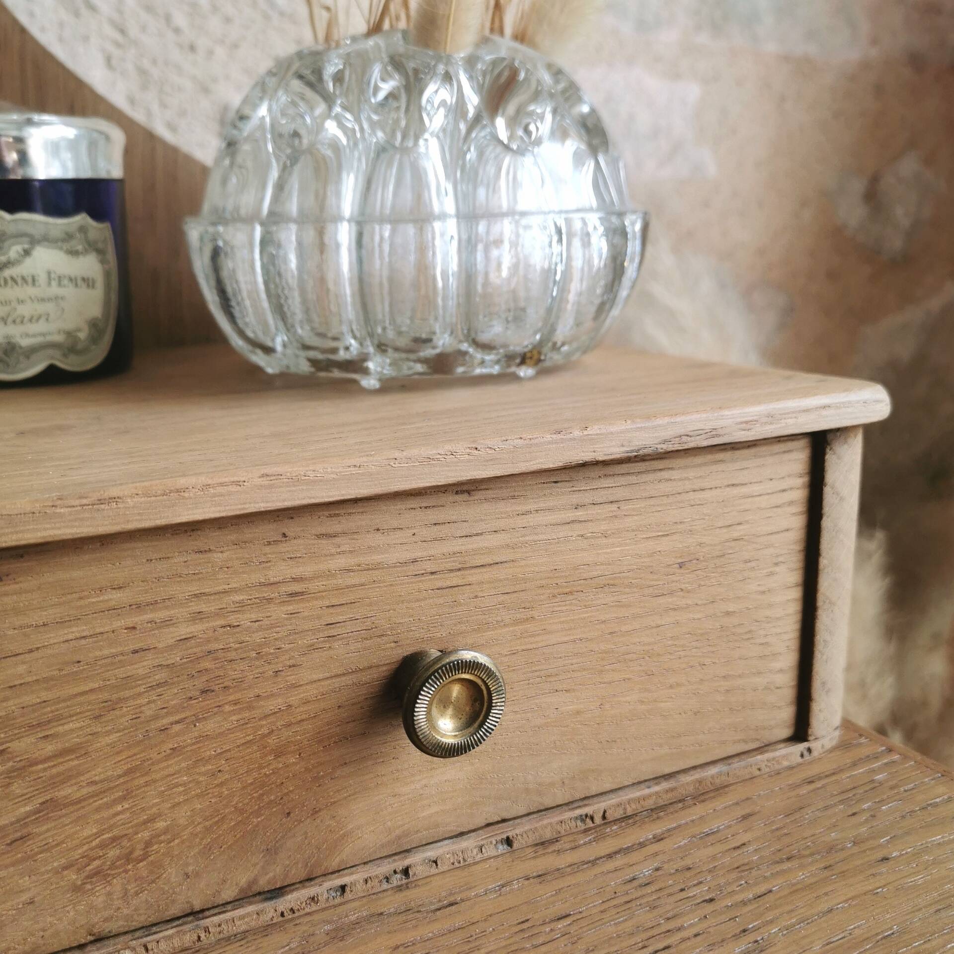 Coiffeuse Vintage en bois, entièrement restaurée
