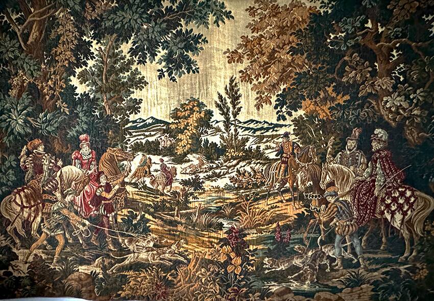 18th century woven wall tapestry 210 x 140 cm
