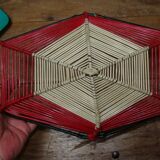 Vintage scoubidou table basket