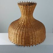 Vintage rattan lampshade from the 70s, mid-century style.