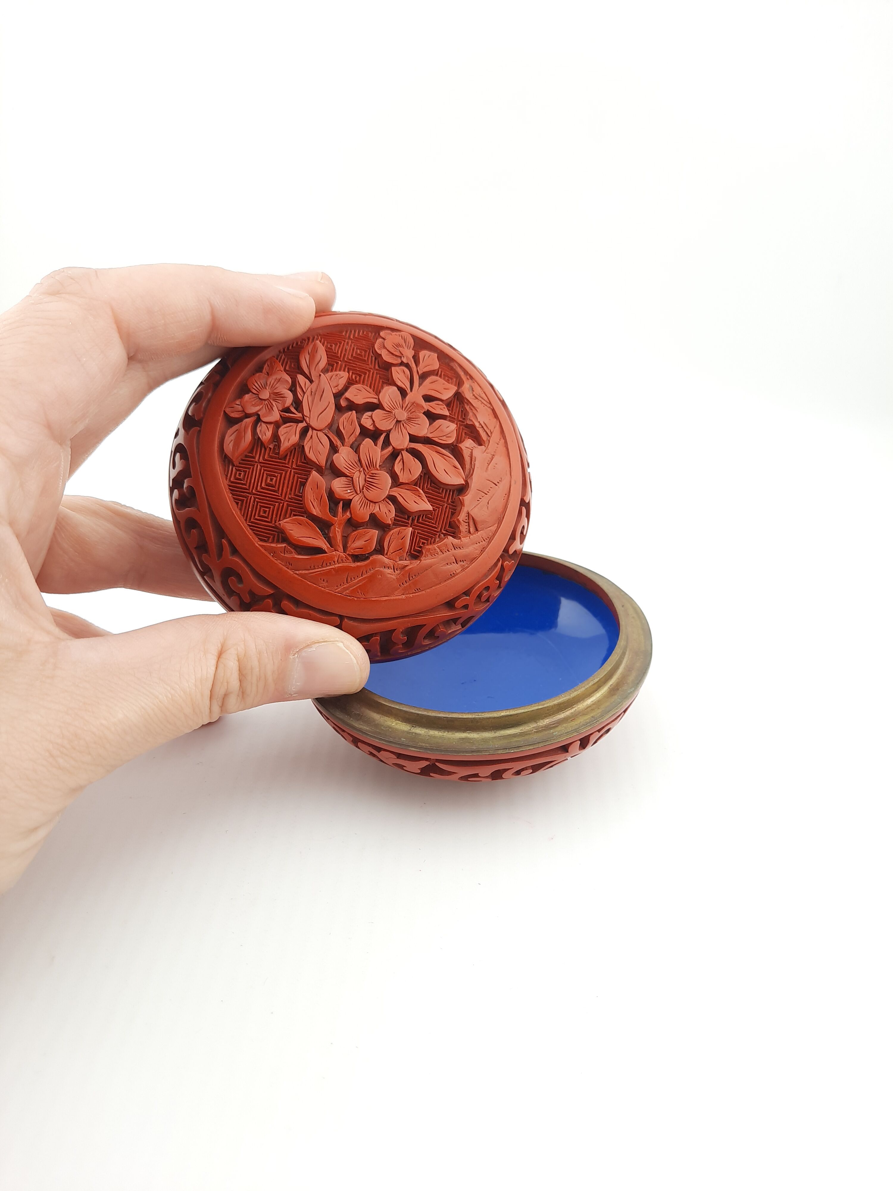 Chinese cinnabar lacquer box, vintage