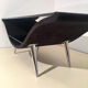 Table in black felt and 80s glass