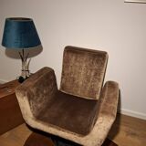 Artisan-Restored Mid-Century Armchair in Golden Mustard Velvet | Bruno Gonç