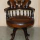 Victorian Captain Chesterfield Armchair in Restored Leather