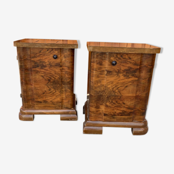 Art deco Hungarian nightstands, 1930s, set of 2