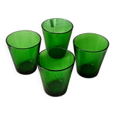 4 verres 15 cl rétro vert émeraude verre trempé france