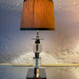 Art Deco lamp in chrome and crystal