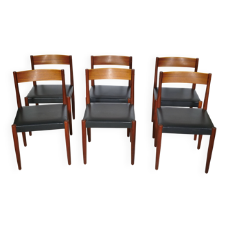 Set of 6 Danish Teak Dining Chairs by Frem Røjle, 1971