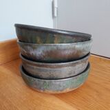 4 assiettes creuses en grès de Bouffioulx signées Maurice Pitot Belgique