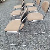 6 vintage office chairs chrome foot top fabrics