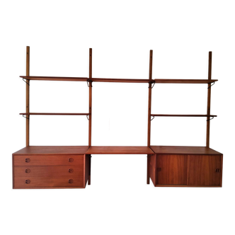 Danish vintage modular wall shelf, 1960