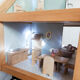 Wooden dollhouse, revamped, furnished, vintage French