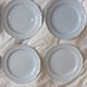 Montereau 6 plates faience fine white pearl restoration before 1819 hollow mark