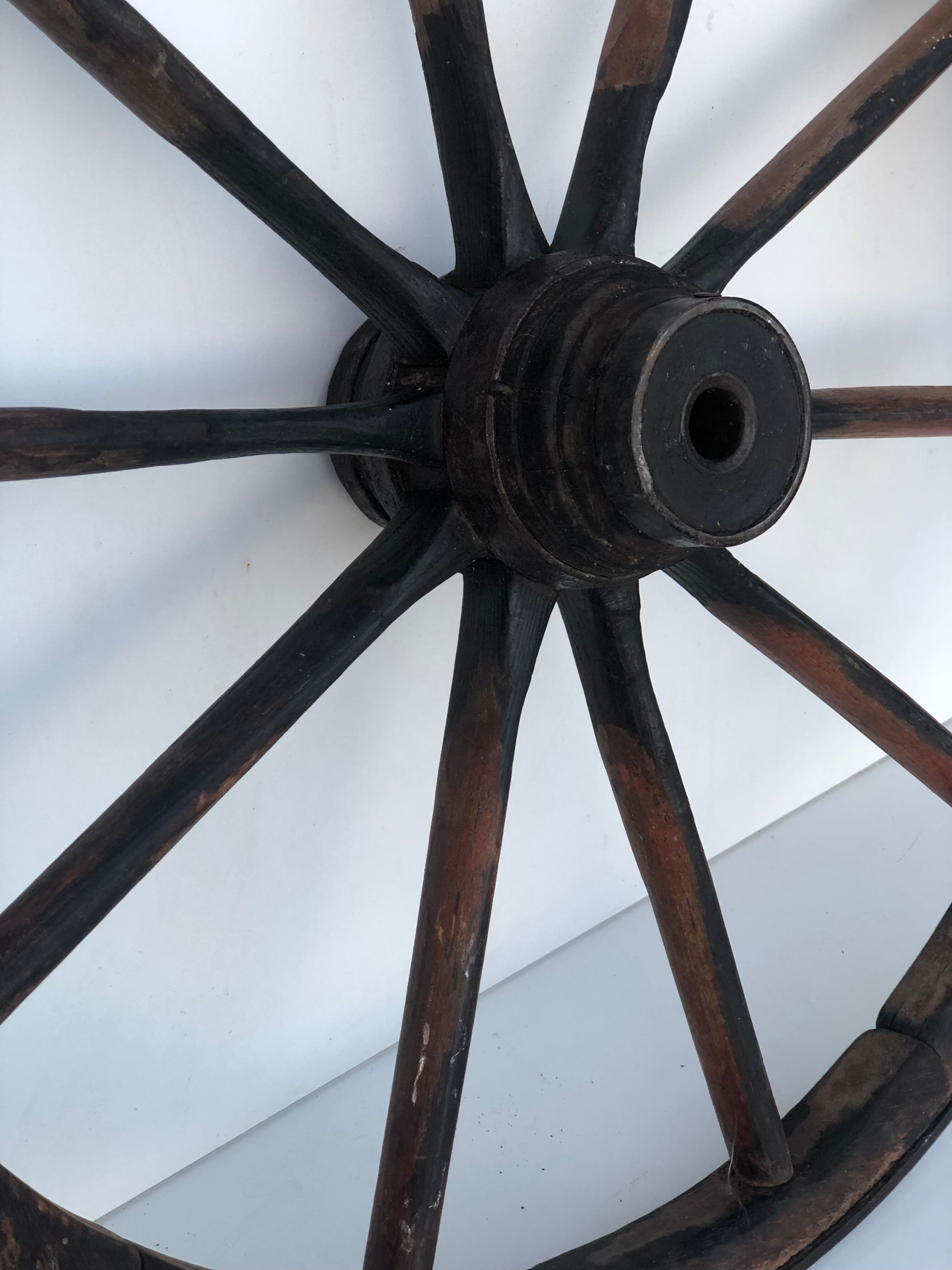 Small wooden cart wheel