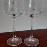 2 verres à vin en cristal