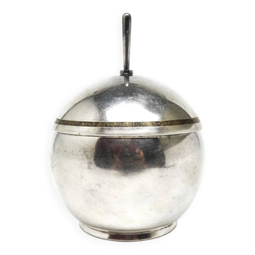 Art Deco sugar bowl, silver-plated brass, WMF, Poland, 1930s