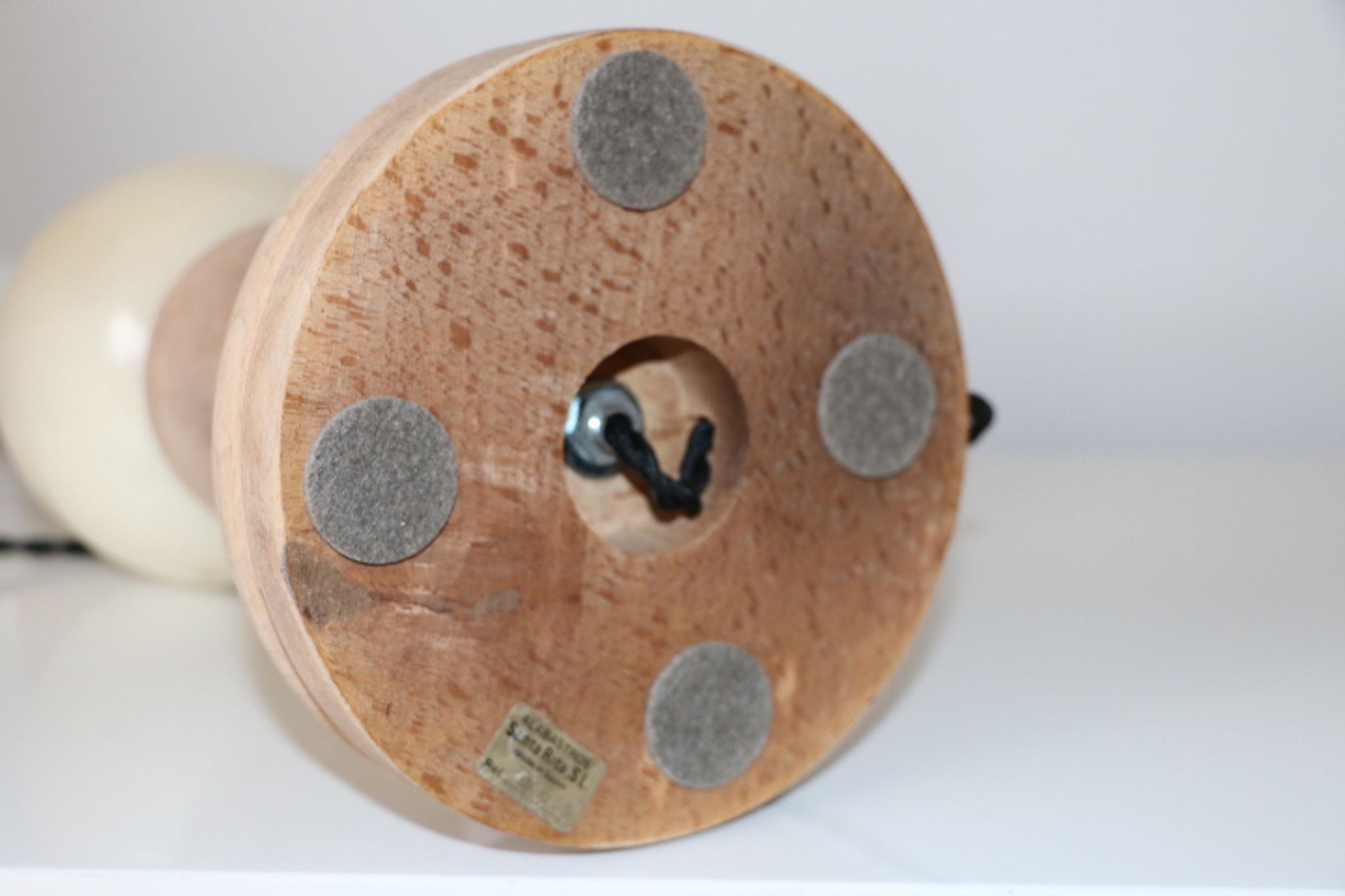 Marble and wood lamp base 400mm (without shade)