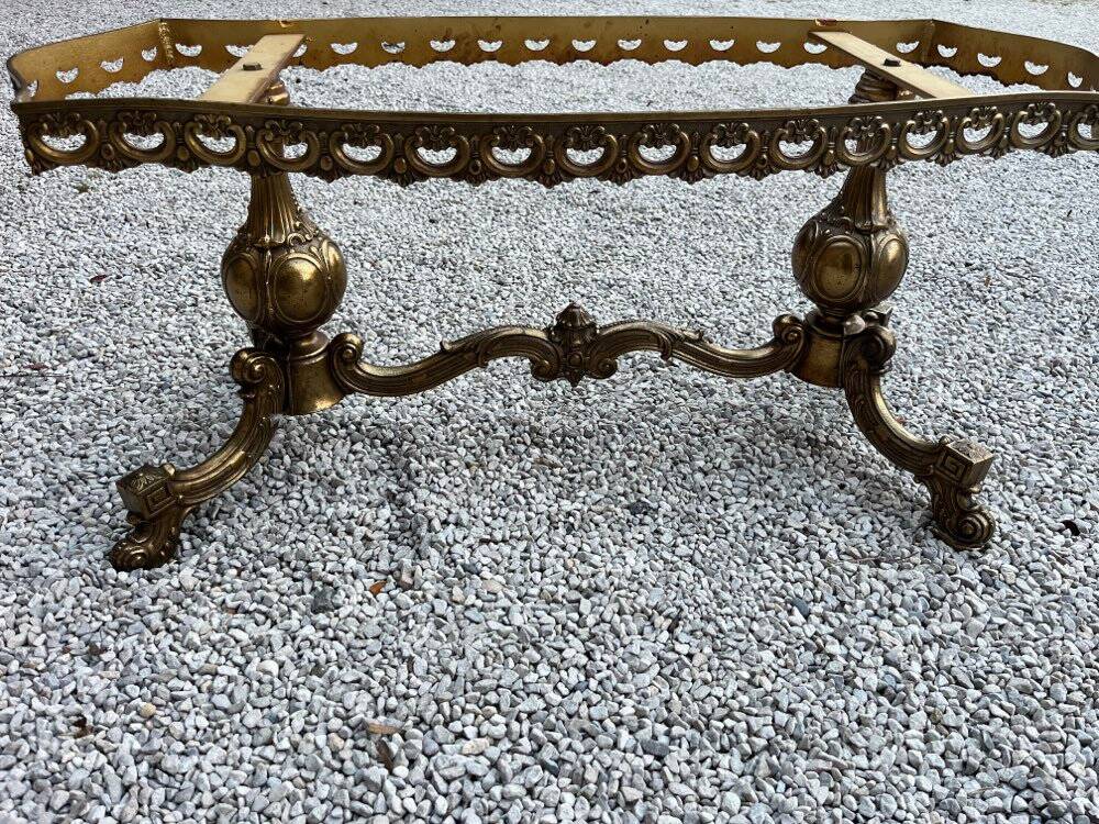Marble and brass coffee table