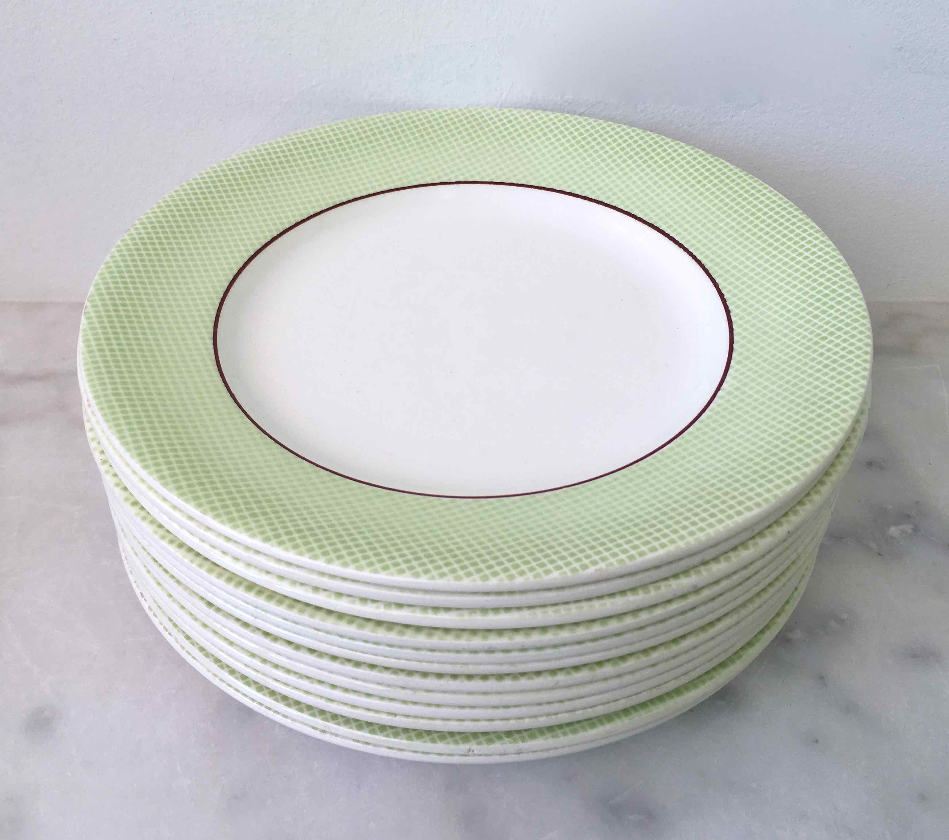 Set 12 flat plates Salins earthenware