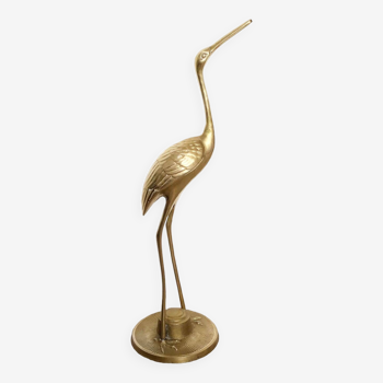 Vintage brass bird large heron model