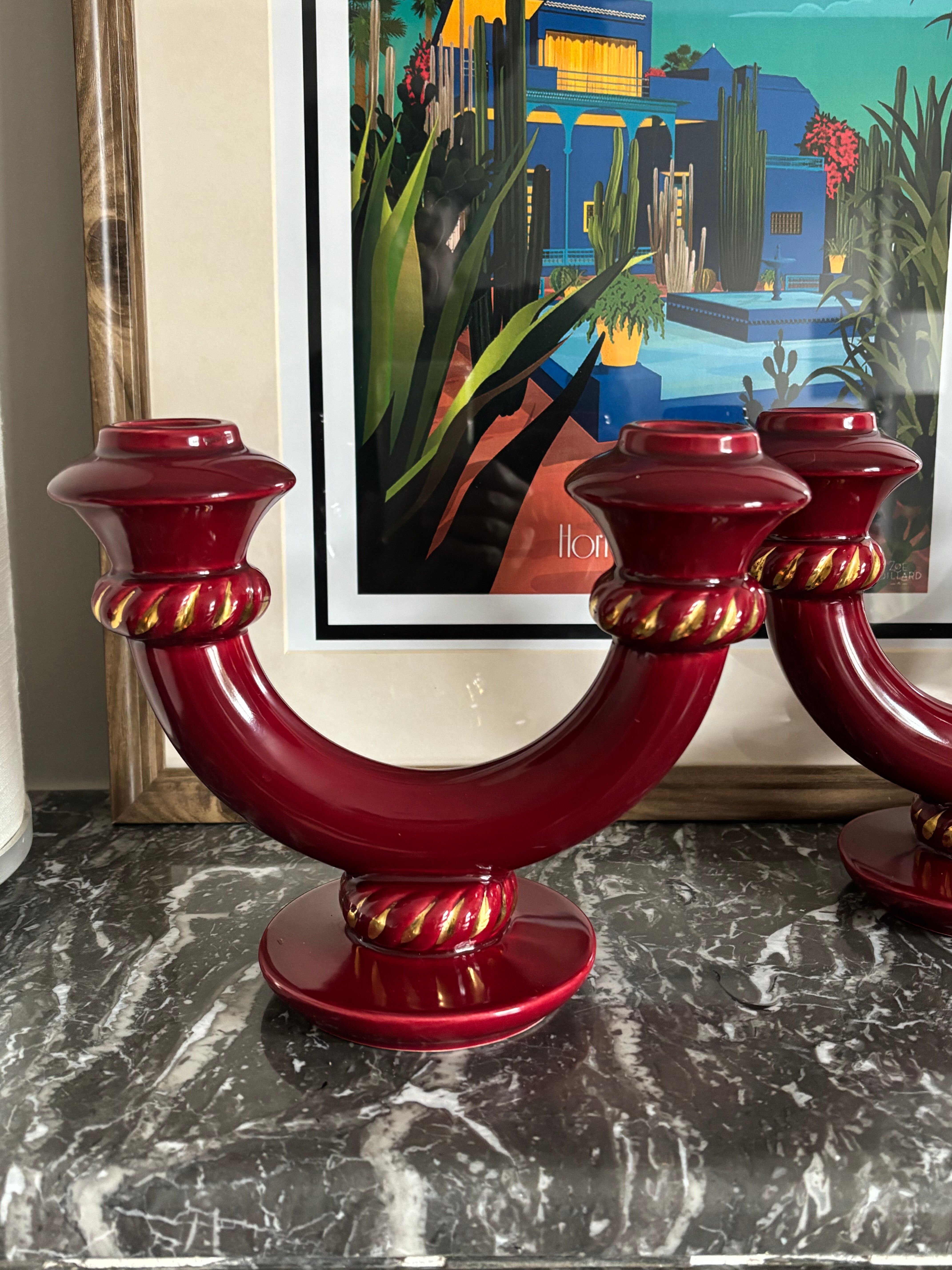 Ceramic candlesticks, 1950s