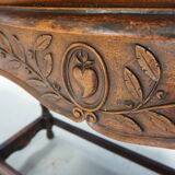 French Louis XV sideboard in carved walnut petrin dough box from provence