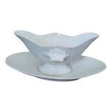 Gien opaque white porcelain gravy boat