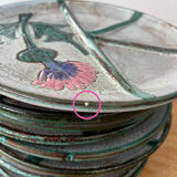 Set of 12 fondue plates "Chardon" Vallauris