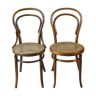 Two bistro chairs N°14 cans, Ca 1900-false pair