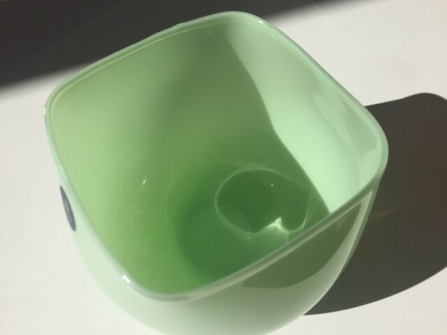 Danish green crystal vase Royal Copenhagen
