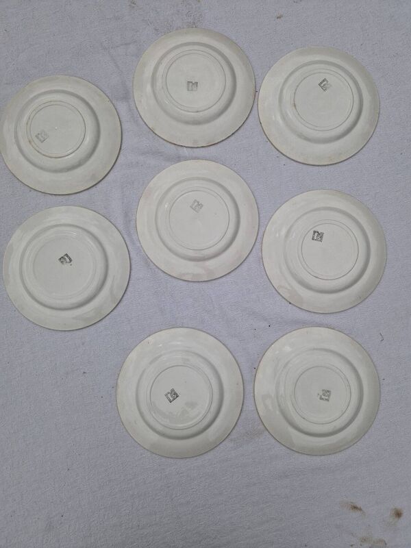 Lot De 8 Assiettes Plates Manufacture Salins