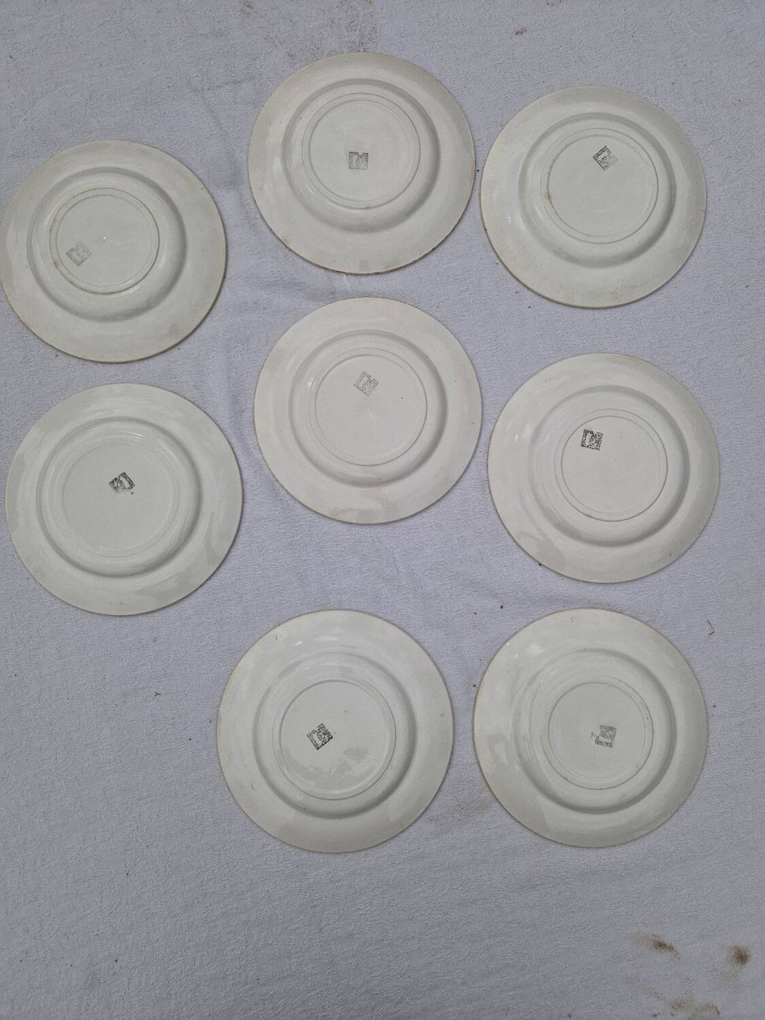 Lot De 8 Assiettes Plates Manufacture Salins