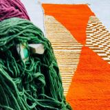 Tapis orange maroccain en laine 150cmx250cm