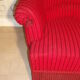 2-seater red velvet vintage sofa